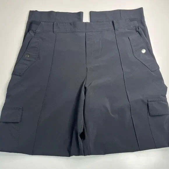 Athleta Women's Cargo Pull-on Black Athletic Pants Straight Let Casual Size 16 - Picture 8 of 9